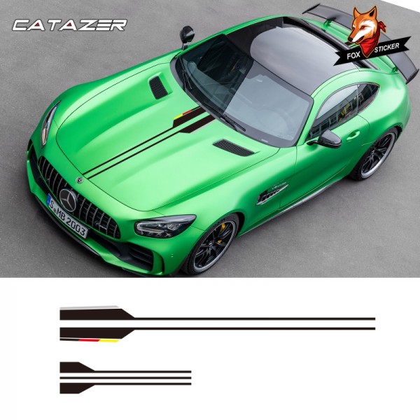 Car Accessories Hood Decals Stripe Vinyl Car Styling Head Sticker for Mercedes Benz AMG A C E G Concept Coupe CLS E53 Estate